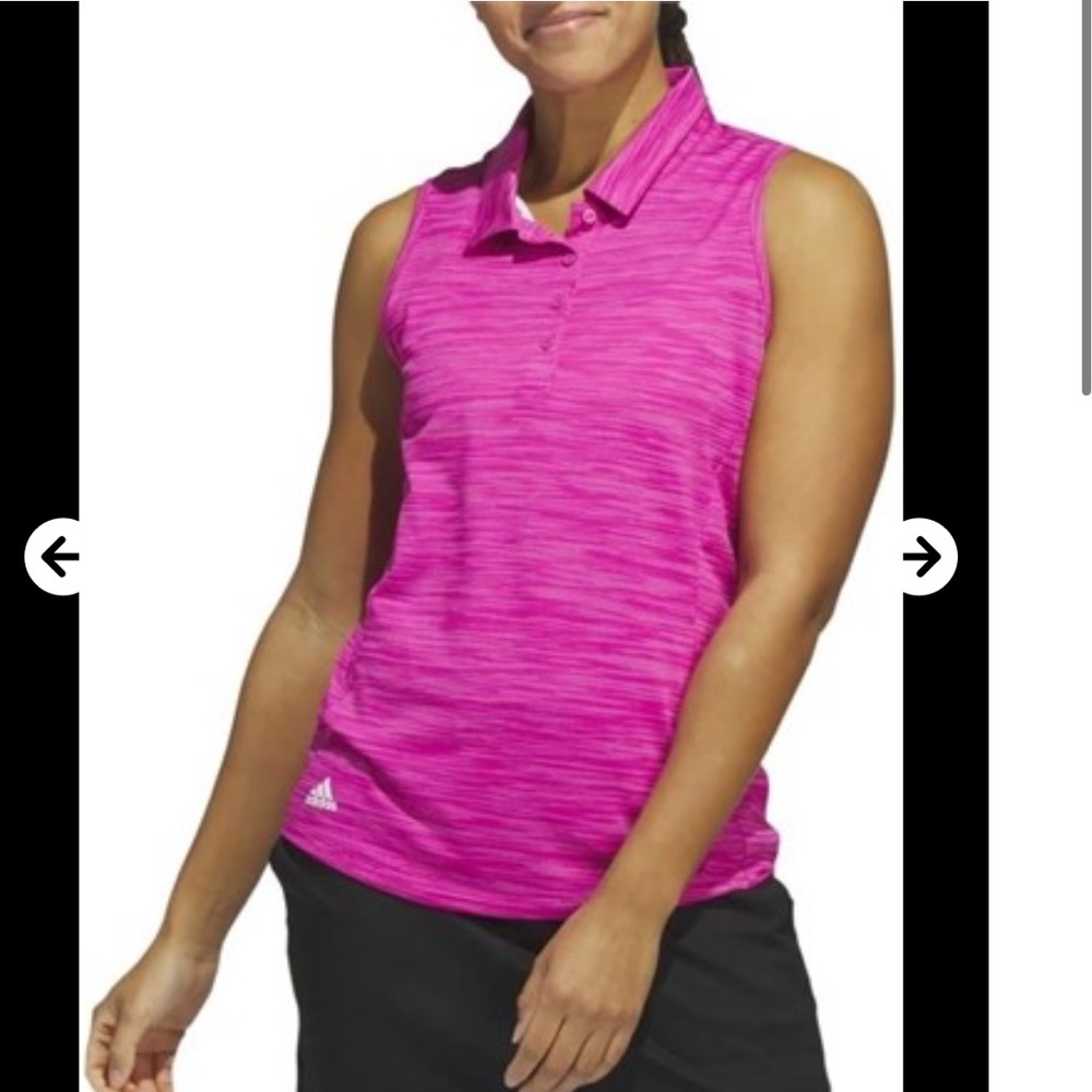 NWT Women's Adidas Spacedye Sleeveless Golf Polo